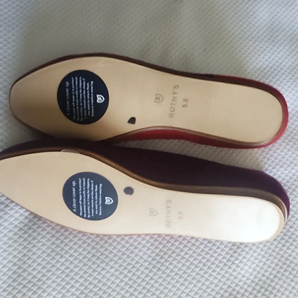 Rothy's Marta Ferri Red and Purple Flats